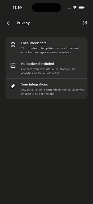 Uni Chat account and settings screen 8