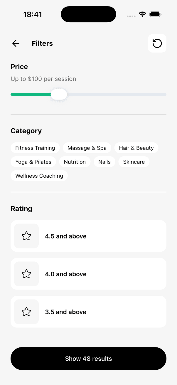 UniMarket service detail and booking screen 4