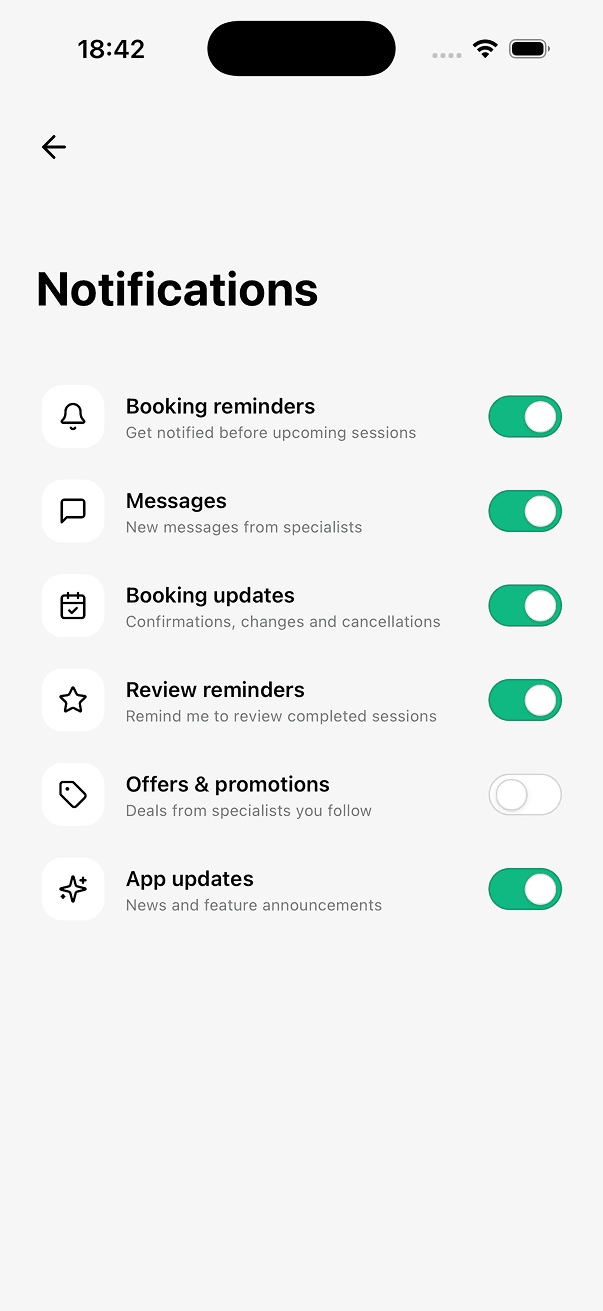 UniMarket account and settings screen 3