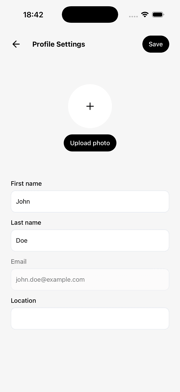 UniMarket account and settings screen 5