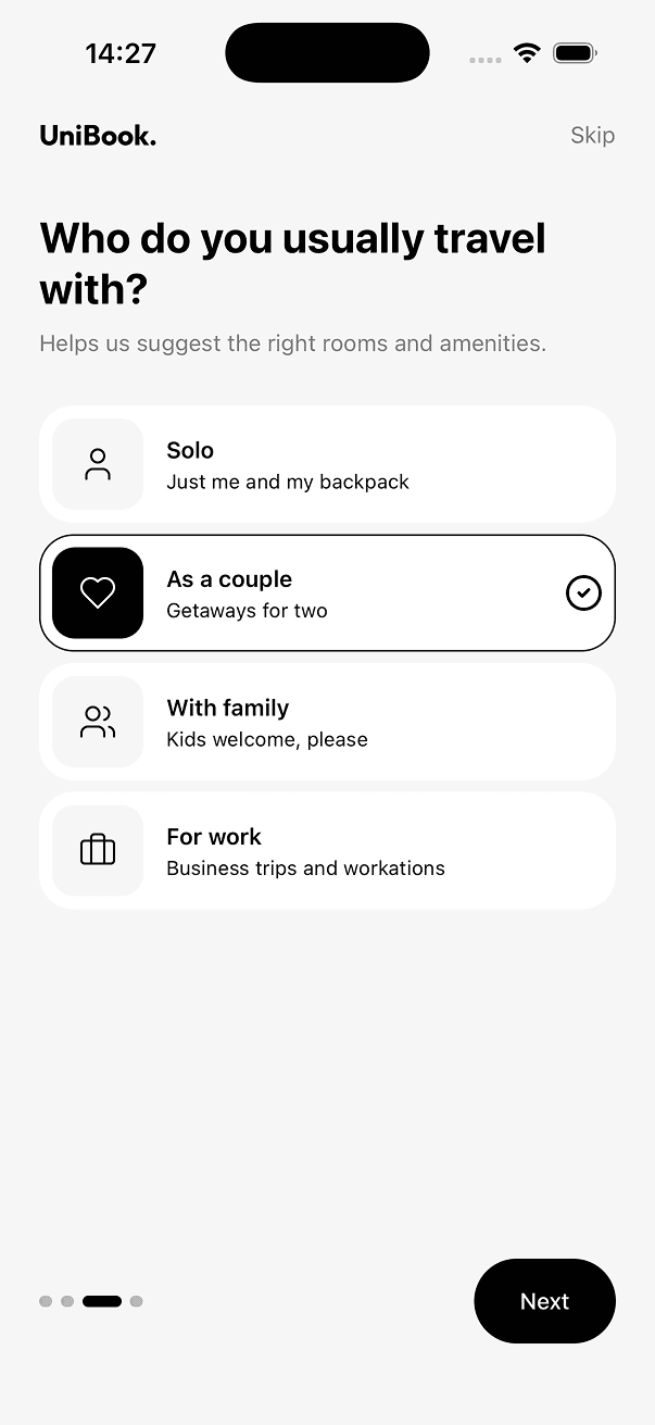 UniBook onboarding and auth screen 5